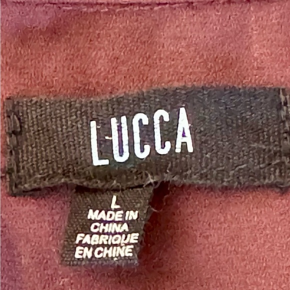 Luca wine colored women’s wrap top  in size large - Picture 2 of 6